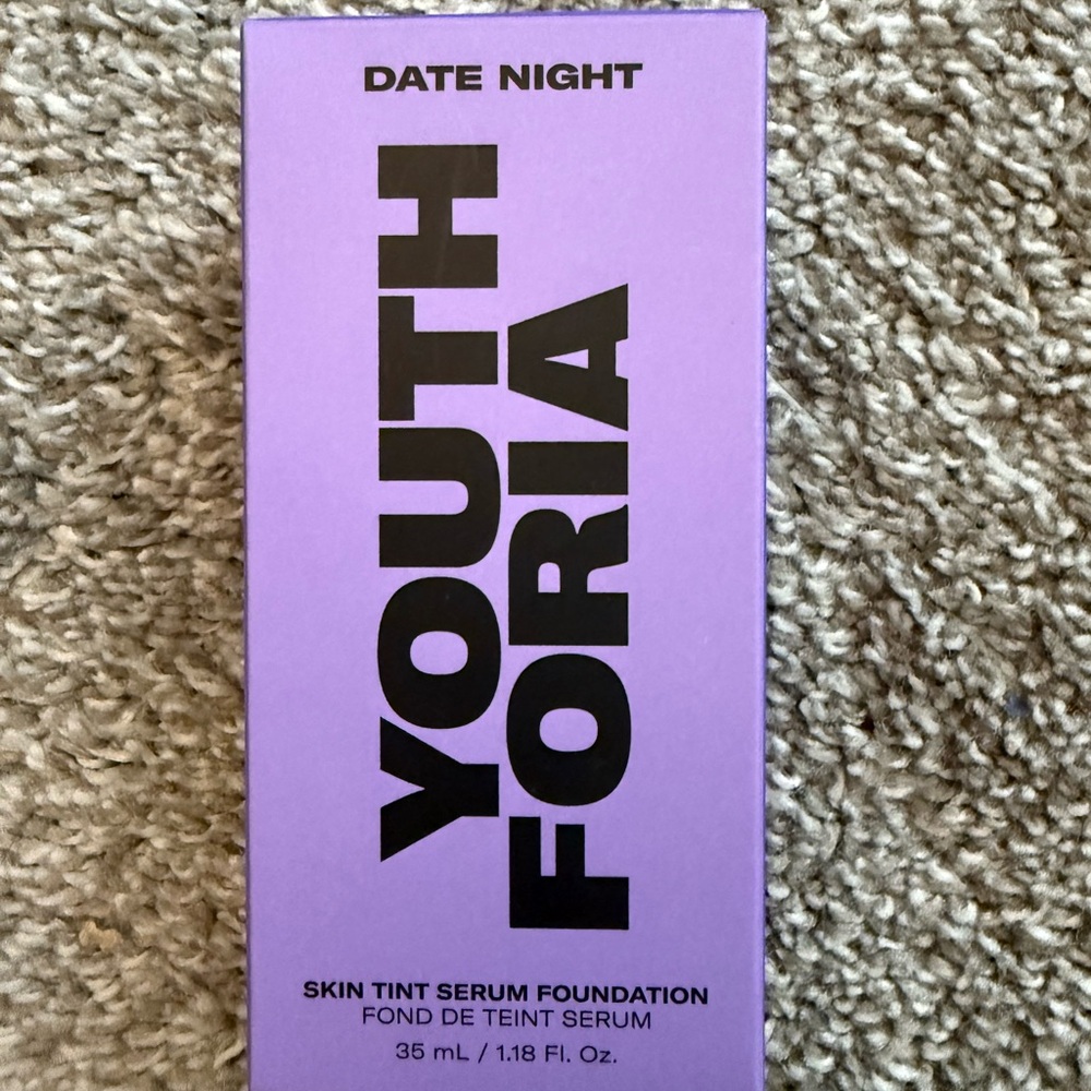 NIB Youthforia Date Night Skin Tint Serum Foundation, 245 Light-Medium Neutral